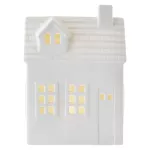Dekoracje - domek ceramiczny 1 LED, 18 cm, 1x CR2032, IP20, ciepła biel, IP20, timer