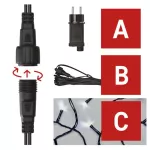 Oświetlenie łączone Standard - zestaw zasilacz + 100LED 10m zimna biel, IP44, timer