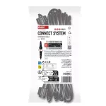 Oświetlenie łączone Profi - przedłużacz 10m, czarny przewód, IP44