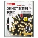 Oświetlenie łączone Profi - łańcuch 100 LED 10m ciepła biel, czarny przewód, IP44