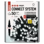 Oświetlenie łączone Profi - łańcuch 50 LED 5m zimna biel, czarny przewód, IP44