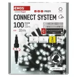 Oświetlenie łączone Profi - łańcuch 100 LED 10m, zimna biel+zimna biel miga, czarny