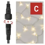 Oświetlenie łączone Profi - łańcuch 50 LED 5m ciepła biel, biały przewód, IP44