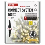 Oświetlenie łączone Profi - łańcuch 50 LED 5m ciepła biel, biały przewód, IP44