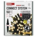 Oświetlenie łączone Profi - sople 50 LED 3m ciepła biel, czarny przewód, IP44