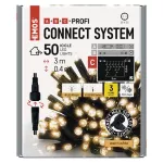 Oświetlenie łączone Profi - sople 50 LED 3m ciepła biel miga, czarny przewód, IP44