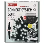 Oświetlenie łączone Profi - sople 50 LED 3m zimna biel, czarny przewód, IP44