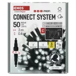 Oświetlenie łączone Profi - sople 50 LED 3m zimna biel miga, czarny przewód, IP44