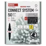 Oświetlenie łączone Profi- sople 50 LED 3m zimna biel, biały błyszcz. przewód IP44