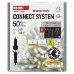 Oświetlenie łączone Profi- sople 50LED 3m ciepła+zim biel, biały błysz przewód IP44