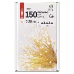 Dekoracje - 150 LED 2,35 m nano łezki frędzle ciepła biel, przeźroczysty przew IP20, timer