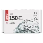 Dekoracje- 150 LED nano łezki 15m zimna biel, zielony przewód, IP44 timer