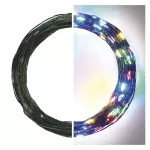 Dekoracje- 150 LED nano łezki 15m multikolor, zielony przewód, IP44 timer