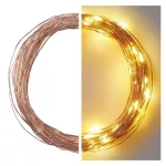 Dekoracje - 100 LED nano łezki 10m ciepła biel, miedziany przewó, IP44 timer