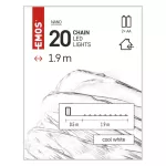 Dekoracje - 20 LED nano łezki 1,9m 2x AA zimna biel, srebrny przewód, IP20 timer