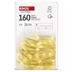 Dekoracje - 160LED drop łezki 16m ciepła biel, IP44 timer