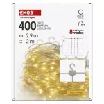 Dekoracje - 400 LED drop kurtyna 2,9x2m ciepła biel, 8 programów, IP44