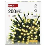 Lampki choinkowe Classic 200 LED 10m ciepła biel, zielony przewód, IP20
