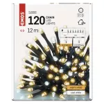 Lampki choinkowe Classic 120 LED 12m ciepła biel + zimna biel miga, IP44, timer