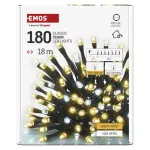 Lampki choinkowe Classic 180 LED 18m ciepła biel + zimna biel miga, IP44, timer
