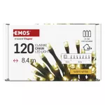 Lampki choinkowe Classic 120 LED 8,4m 3x AA, ciepła biel, czarny, IP44, timer