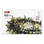 Lampki choinkowe LED Cluster, jeżyk, 960LED 7,2m, ciepła biel, 64 programów, IP44