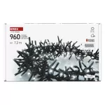 Lampki choinkowe LED Cluster, jeżyk, 960LED 7,2m, zimna biel, 64 programów, IP44