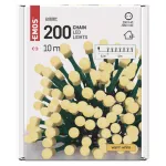 Lampki choinkowe 200 LED cherry 10m ciepła biel, zielony przewód, IP20
