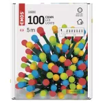 Lampki choinkowe 100 LED cherry 5m multikolor, zielony przewód, IP20