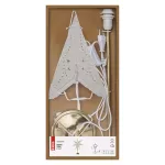 Dekoracje - świecznik złoty, papierowa gwiazda beżowa, 67x45 cm, na żarówkę E14, IP20