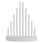 Dekoracje - świecznik biały 10 LED, 25 cm 3x AA biały ciepła biel, IP20, timer