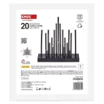 Dekoracje - świecznik czarny 20 LED, 27 cm 3x AA ciepła biel, IP20, timer