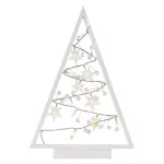 Dekoracje - 15 LED świecąca choinka z ozdobami 40 cm, 2x AA, ciepła biel, IP20, timer