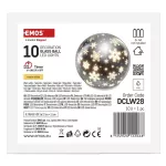 Dekoracje - LED szklana świąteczna ozdoba 10 LED, 12 cm 3x AA ciepła biel, IP20, timer