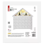 Dekoracje - 8 LED kalendarz adwentowy drewniany 35x30 cm, 2x AA ciepła biel, IP20, timer