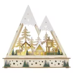 Dekoracje - 8 LED Drewniany krajobraz świąteczny 23,5 2x AA ciepła biel, IP20, timer