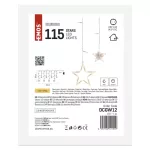 Dekoracje - 115 LED sople gwiazdki 185x105 cm ciepła biel, IP44