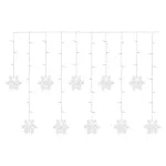 Dekoracje - 60 LED sople śnieżynki 135x50 cm zimna biel, IP20