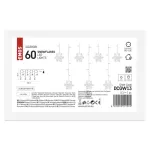 Dekoracje - 60 LED sople śnieżynki 135x50 cm zimna biel, IP20