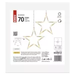 Dekoracje - 70 LED sople gwiazdki 67x125 cm ciepła biel, IP44