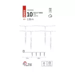 Dekoracje - 10 LED sople 10 cm 1,35 m 2x AA zimna biel, IP20, timer