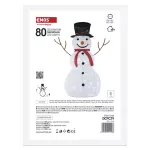 Dekoracje - 30 LED składany bałwanek, 90 cm, zimna biel, IP44