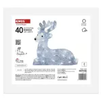 Dekoracje - 40 LED renifer 31x27 cm, zimna biel, IP44, timer