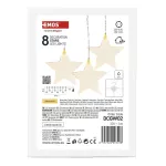 Dekoracje - 8 LED sople gwiazdki 45x84 cm ciepła biel, IP44, timer