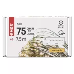 Dekoracje - 75 LED nano łezki 7,5m ciepła biel, zielony przewód, IP44 timer