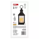 Lampion 1 LED świeczka czarny 24 cm 3x AAA, vintage, IP20, timer