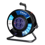 Przedłużacz bębnowy, 4 gniazda 2P+Z Schuko, kabel PVC H05VV-F 3x1,5mm², długość - 50m, STAŁE GNIAZDA, termik, przesłony torów prądowych