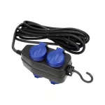 Przedłużacz warsztatowy bryzgoszczelny IP44, 4 gniazda (2+2) 2P+Z IP44, schuko, przewód gumowy, H05RR-F 3x1,5mm², 5m