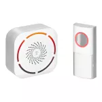 TULO DC , dzwonek bezprzewodowy bateryjny, learning system, 36 dźwięków, 150m, biały