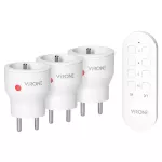 Zestaw bezprzewodowych gniazd MINI, sterowanych pilotem 3+1, 2300W
